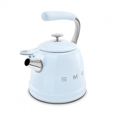 Чайник для плиты SMEG CKLW2001PB со свистком, пастельный голубой, 2,3л