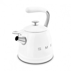 Чайник для плиты SMEG CKLW2001WH со свистком, белый, 2,3л