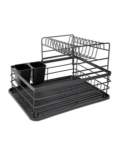 Сушилка для посуды Kamille KM 0757 черная 43х32,5х26 см
