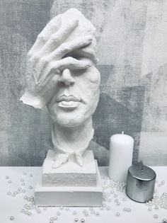 Статуэтка из гипса Aesthetic_home_decor лицо мужчины фигура Рука-Лицо