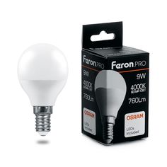 Лампочка светодиодная FERON LB-1409, 9Вт E14 230V 10 шт, 38078