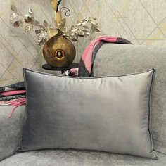 Декоративная подушка из бархата НЕВЕЛТЕКС плитка 40х40х60, цвет Серый