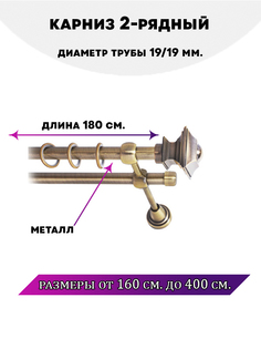 Карниз металлический Lux Decor двухрядный Фаворит Антик 18 м