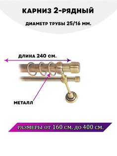 Карниз металлический Lux Decor Заглушка 2-рядный гладкий D-2516 мм 24 м