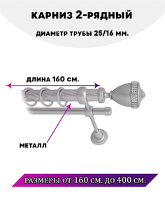 Карниз металлический Lux Decor двухрядный Рим Сатин 16 м