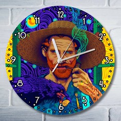 Настенные часы Бруталити УФ хиппи арт Ван Гог - 1008