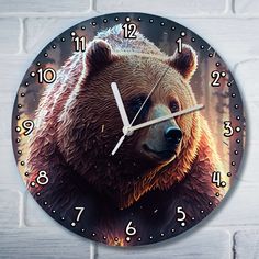 Настенные часы Бруталити УФ животные мишка в Лесу - 1381