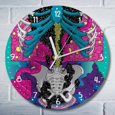 Настенные часы Бруталити УФ фэнтези психоделика скелет - 3026