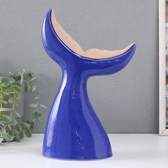 Сувенир керамика Хвост кита ярко-синий 194х92х29 см No Brand