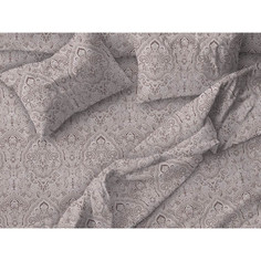 Простыня на резинке Ивановотекстиль 160х200 см бязь Дамаск шоколад, борт 25 см