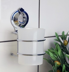 Стакан 1-ый Delphinium на вакуумной присоске Air-lock "BI-1002", хром