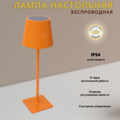 Лампа настольная светодиодная беспроводная с аккумулятором FEDOTOV 3000К оранжевая