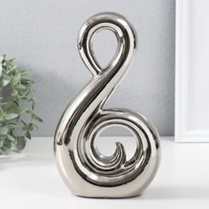 Сувенир керамика Абстракция Лебедь серебро 145х55х25 см No Brand