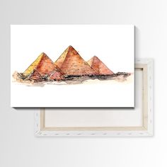 Картина Пирамиды Гизы Акварель 50х75 см на холсте 892877234 No Brand
