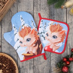 Прихватка Этель Веселья и радости 9618530 хлопок ватин 2 шт