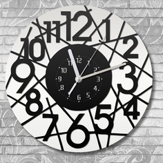 Настенные часы Бруталити деревянные бесшумные цифры - 552