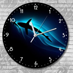 Настенные часы Бруталити УФ животные рыбы фэнтези акула - 3058