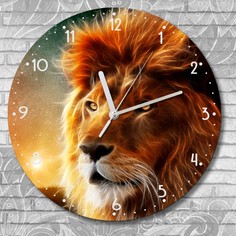 Настенные часы Бруталити УФ фэнтези животные кошки лев - 3041