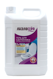 Гель для сантехники и туалетов АБСОЛЮСЕЙФ антибактериальный 2 в 1 без хлора, 5 л