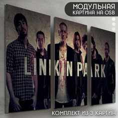 Картина ОСП Linkin Park 6518 модульная на рельефной доске No Brand