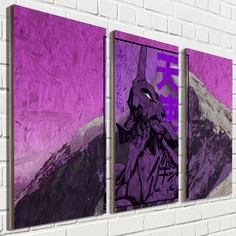 Картина ОСП аниме евангелион evangelion 2058 модульная на рельефной доске No Brand