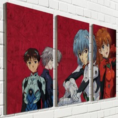 Картина ОСП аниме евангелион evangelion 2063 модульная на рельефной доске No Brand