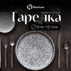 Тарелка обеденная Homium Graphite, D21.9см, цвет серый