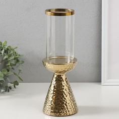 Подсвечник Ибис d7,5 см золото 10,5х10,5х29,5 см керамика, стекло на 1 свечу No Brand