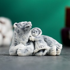 Фигура Сувениры из мраморной крошки Девочка с медведем, 9892142, 4 см