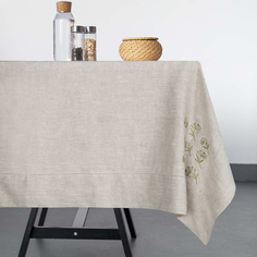 Скатерть столовая BELLEHOME с вышивкой Natural Bloom, 150х240 см