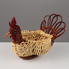 Корзина Курочка 10251546, 25 х 13 х 17 см, папоротник, пальмовый лист No Brand