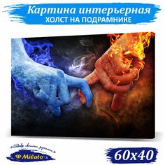 Картина интерьерная на холсте Milato Огонь и лёд IP64-11 60x40см