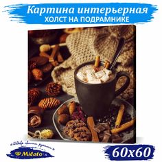 Картина интерьерная на холсте Milato Горячий шоколад IP66-001 60x60см