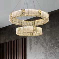 Люстра подвесная LVK 905-800+500 GD LED D80+50H150