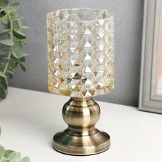 Подсвечник Шестигранники 5170565 на ножке карамель 16х7,8х7,8 см No Brand