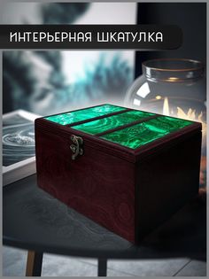 Шкатулка интерьерная Бруталити 22x17x12 см минералы малахит -16