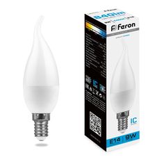 Лампочка светодиодная FERON LB-570, 9Вт E14 230V дневной, упаковка 10 шт., 38136