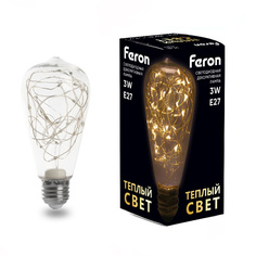 Лампочка светодиодная FERON LB-380, 3Вт E27 175-265V белый теплый, упаковка 10 шт., 41674