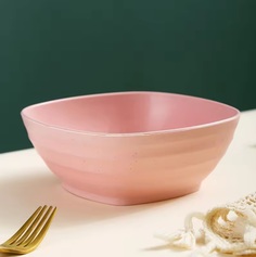 Чашка (миска) из пшеничной соломы GoGreenWithUs, 14*6,5 см, 1 шт, розовая