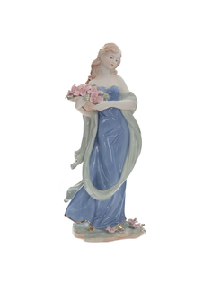 Фигурка декоративная Remecoclub Девушка, фарфоровая, 36x15,5x11 см