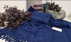 Покрывало на кровать махровое Maison D`or 1,5 спальное SANDA синий