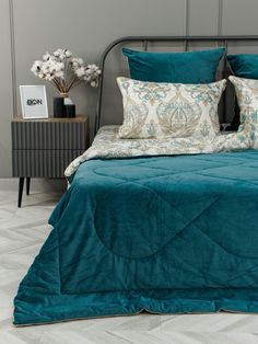 Комплект с одеялом KAZANOV.A “Мартин” бежевый изумруд (хлопок-велюр), евро Kazanov.A.