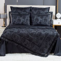 Комплект с одеялом KAZANOV.A Паула Ришелье черный бриллиант , евро Kazanov.A.