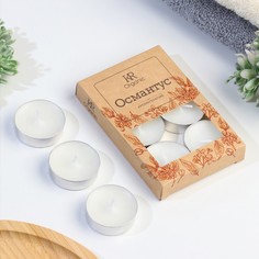 Свеча чайная Османтус 10132775, ароматическая в подарочной коробке, 6 шт No Brand