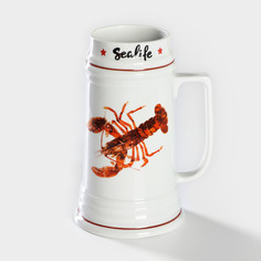 Кружка для пива Добрушский фарфоровый завод 10326781 Sealife, 1 л, микс