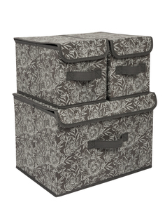 Набор коробов Еврогарант Grey Flower 38х26х24,5 1 шт и 17x26x17,2 2 шт