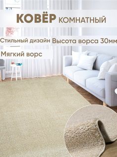 Ковер Ковровый мир 250 х 300 см, с длинным ворсом, пушистый Шегги