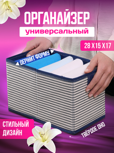 Органайзер для хранения Наведи порядок!, в синюю полоску, 15*28*17