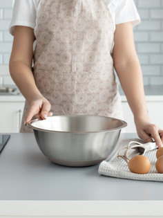 Миска для смешивания продуктов DeNASTIA D26см 3л, бежевая A000258