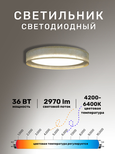 Светильник светодиодный накладной Свет Огней 36W 4200-6400K золото 48203.30.36.77